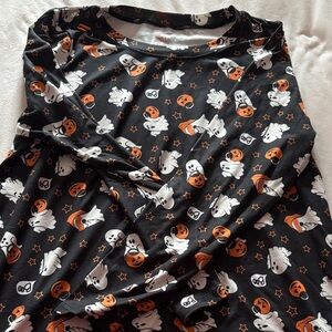 Halloween Ghost Print Long Sleeve Tee